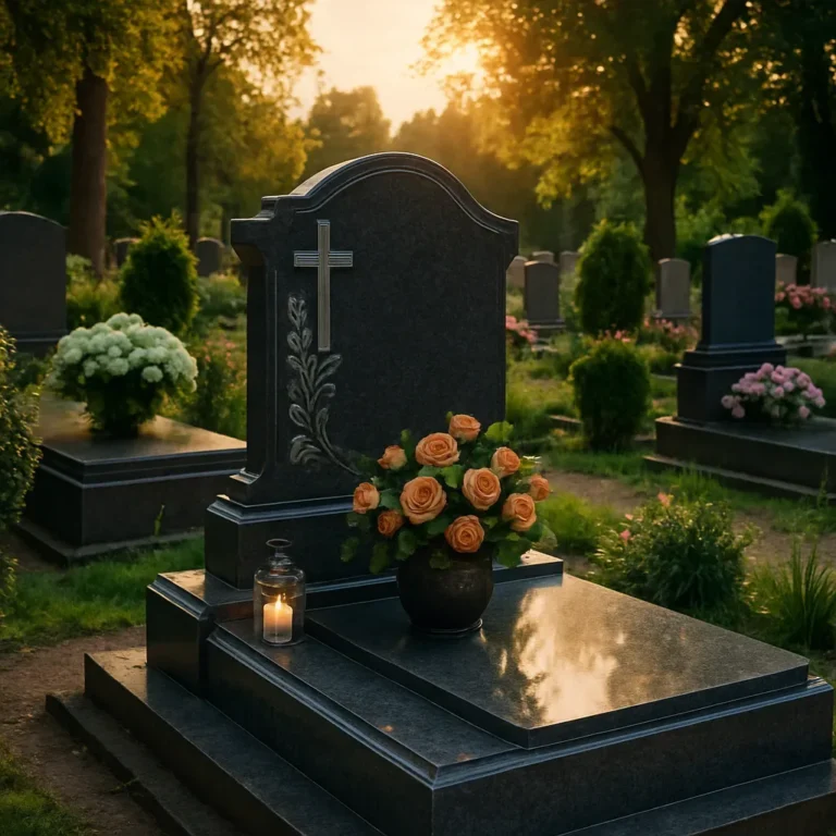 Nagrobki Trzebinia w mieście Trzebinia, różnorodne wzory pomników na cmentarzu.